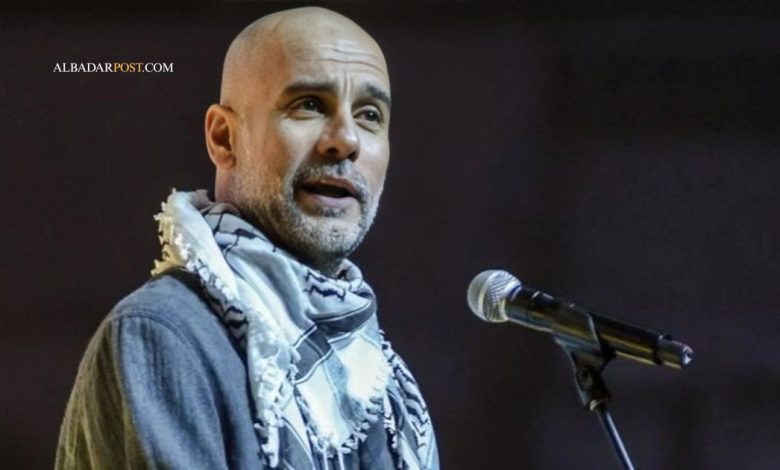 Pep Guardiola mengenakan keffiyeh saat menyampaikan pidato pro-Palestina dan mengkritik diamnya pemimpin dunia