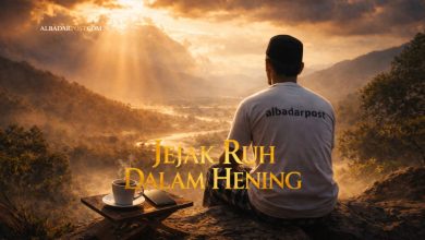 Ilustrasi reflektif tentang manusia yang menatap masa depan dengan keikhlasan, menyadari rencana Allah selalu lebih baik dari keinginan manusia karena hikmah takdir Allah di masa depan