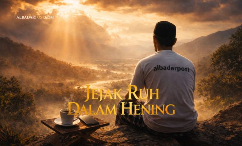 Ilustrasi reflektif tentang manusia yang menatap masa depan dengan keikhlasan, menyadari rencana Allah selalu lebih baik dari keinginan manusia karena hikmah takdir Allah di masa depan