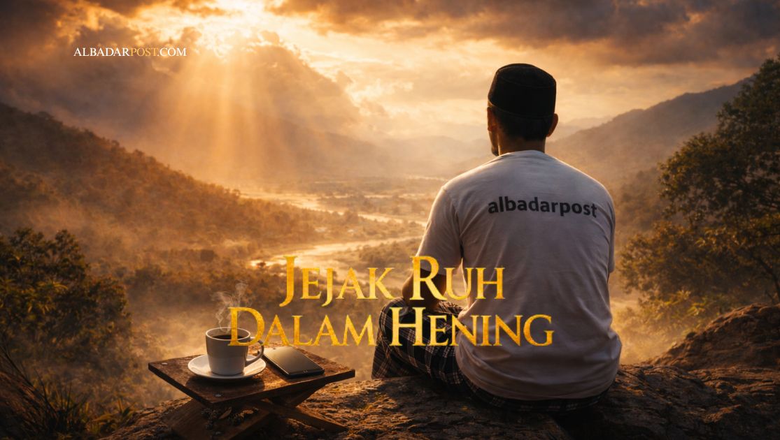 Ilustrasi reflektif tentang manusia yang menatap masa depan dengan keikhlasan, menyadari rencana Allah selalu lebih baik dari keinginan manusia karena hikmah takdir Allah di masa depan