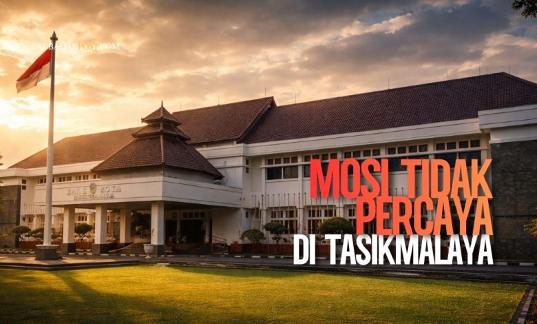 Aksi kritik publik dan spanduk mosi tidak percaya terhadap Wali Kota Viman jelang satu tahun pemerintahan Kota Tasikmalaya