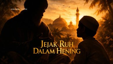 Ilustrasi Luqman al-Hakim menasihati anaknya tentang tauhid, akhlak mulia, dan tanggung jawab sosial dalam Al-Qur’an Surat Luqman.