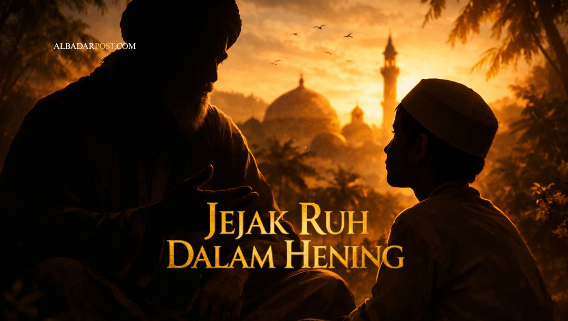 Ilustrasi Luqman al-Hakim menasihati anaknya tentang tauhid, akhlak mulia, dan tanggung jawab sosial dalam Al-Qur’an Surat Luqman.