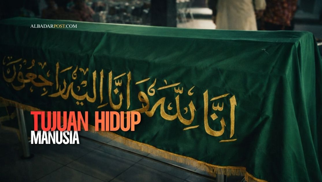 Ilustrasi perjalanan hidup manusia dari lahir dalam kekosongan, menjalani kehidupan penuh ambisi dunia, hingga kembali kepada Allah untuk mempertanggungjawabkan amalnya