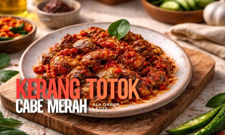 Kerang Totok Cabe Merah pedas gurih dengan bumbu merah dan daun aromatik