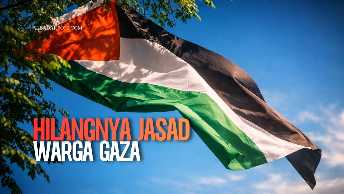 Ilustrasi ledakan besar di wilayah Gaza dengan kepulan asap tebal dan bangunan hancur akibat suhu ekstrem.