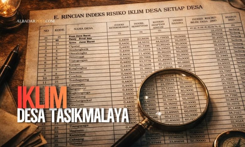 Warga desa di Tasikmalaya menghadapi risiko iklim berdasarkan data IRID Kementerian Keuangan.