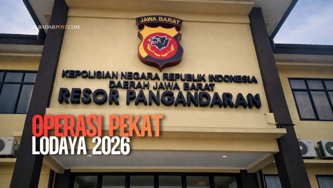 Personel Polres Pangandaran sosialisasikan Operasi Pekat Lodaya 2026 tentang bahaya narkoba dan miras.