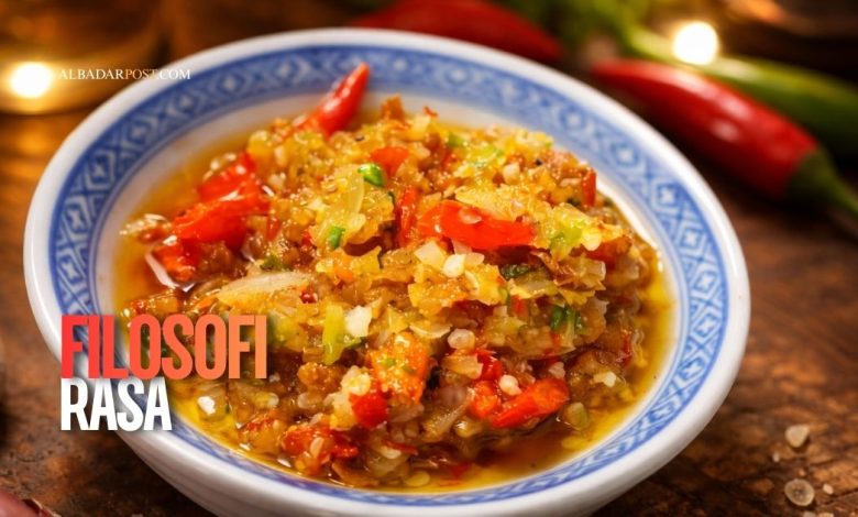 Ilustrasi siluet perempuan menikmati hidangan dengan suasana hangat, menggambarkan filosofi rasa dan makna di balik makanan.