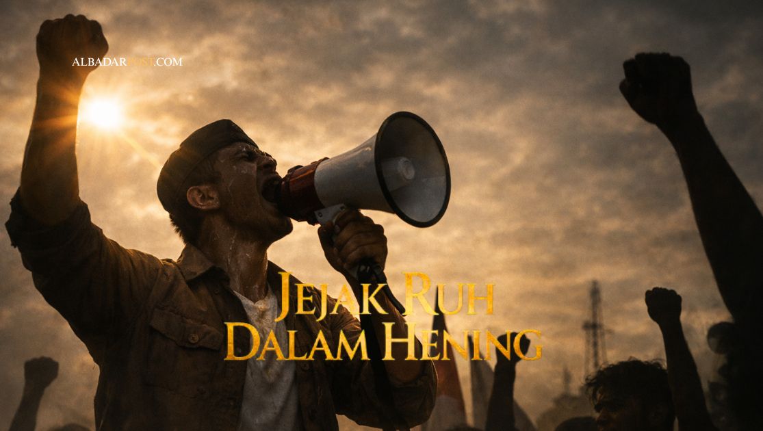 Ilustrasi simbolik tentang kewajiban nahi munkar, menggambarkan keberanian menegur kemungkaran sesuai hadis Nabi.