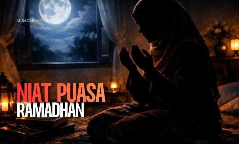 Ilustrasi umat Muslim membaca niat puasa Ramadhan pada malam hari sebelum fajar sesuai pendapat 4 madzhab.