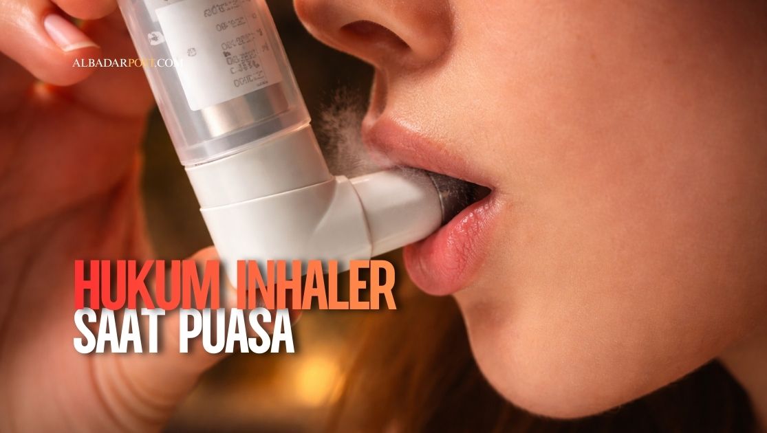 Ilustrasi penggunaan inhaler dan obat semprot hidung saat puasa Ramadan beserta penjelasan hukum dalam Islam.