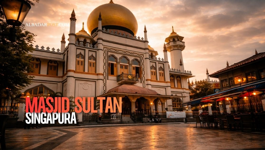 Masjid Sultan Singapura berkubah emas di kawasan Kampong Glam sebagai ikon wisata religi dan warisan nasional sejak 1824