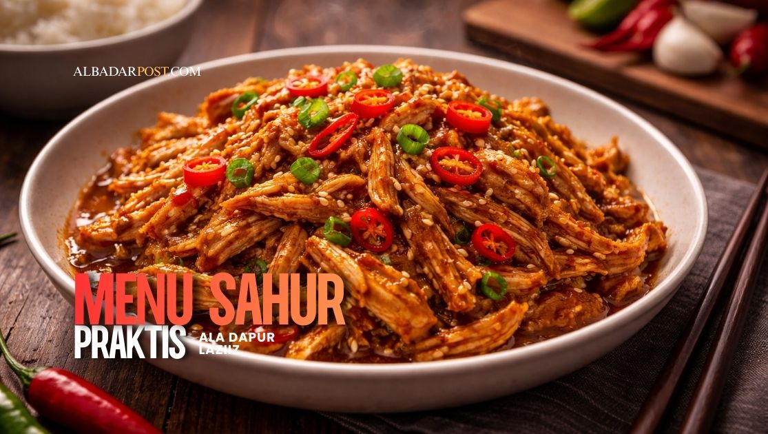 Menu sahur praktis 10 menit berupa nasi hangat, telur orak-arik, dan roti isi yang menggugah selera keluarga.