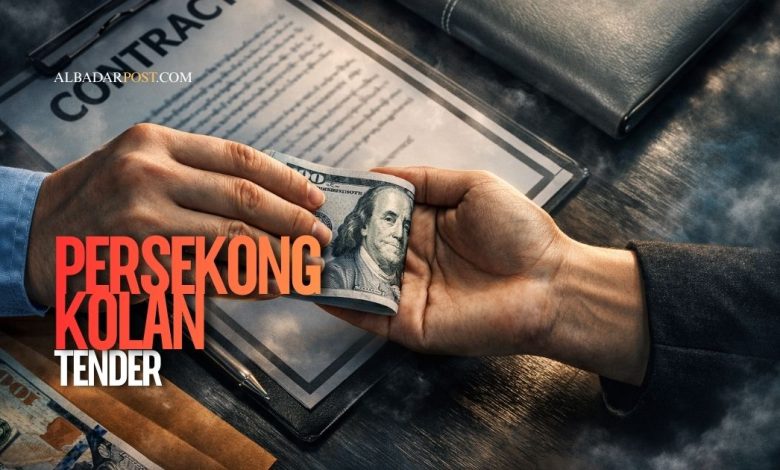 Ilustrasi praktik persekongkolan tender atau bid rigging dalam proses lelang proyek pemerintah yang melanggar UU No 5 Tahun 1999.