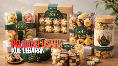 Ilustrasi aneka kue lebaran unik dalam kemasan modern dan menarik untuk bisnis rumahan