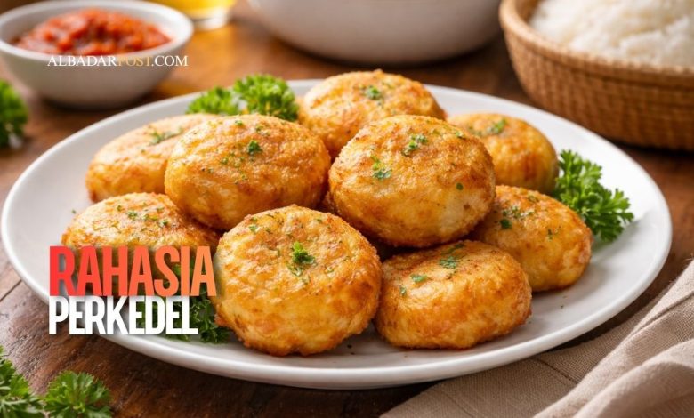 Perkedel kentang lembut dan gurih dengan warna keemasan, tampilan rapi dan tidak hancur saat disajikan