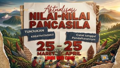 Poster lomba video kreatif 2026 tema nilai-nilai Pancasila di Kabupaten Ciamis dengan 13 sub tema pilihan
