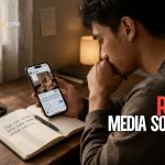 Ilustrasi seseorang merenung setelah posting ibadah di media sosial karena takut riya