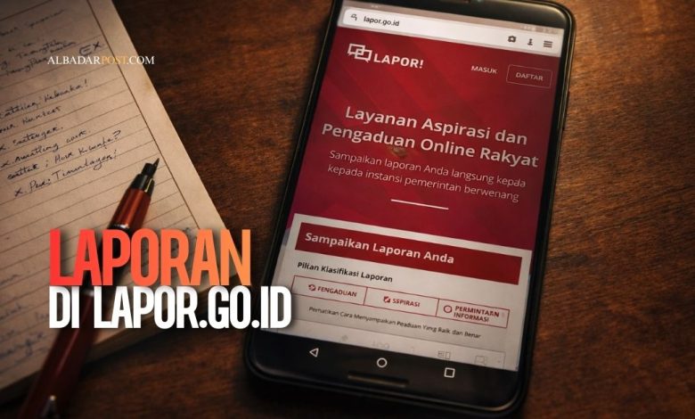 Warga Indonesia membuat pengaduan pelayanan publik melalui platform LAPOR.go.id untuk melaporkan masalah kepada pemerintah.