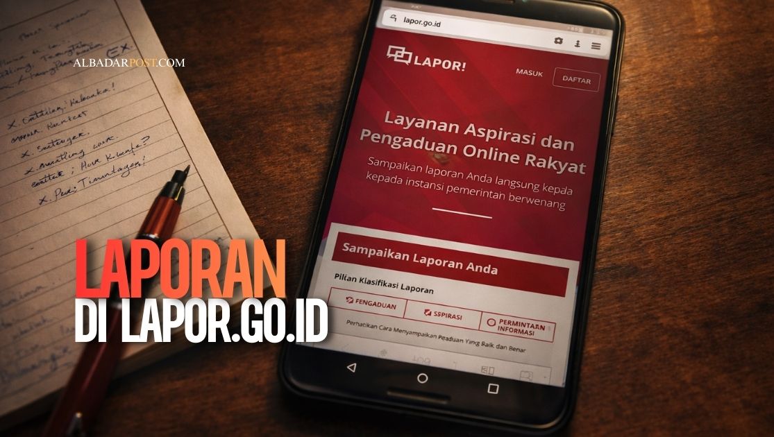 Warga Indonesia membuat pengaduan pelayanan publik melalui platform LAPOR.go.id untuk melaporkan masalah kepada pemerintah.