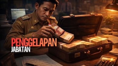 Ilustrasi penyalahgunaan jabatan oleh pegawai yang menggelapkan uang atau aset perusahaan untuk kepentingan pribadi.