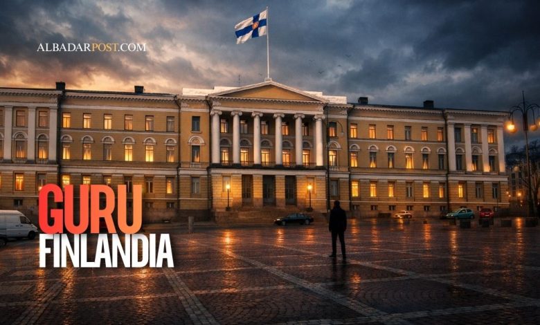 Ilustrasi ruang kelas modern yang menggambarkan sistem pendidikan Finlandia dan seleksi ketat calon guru