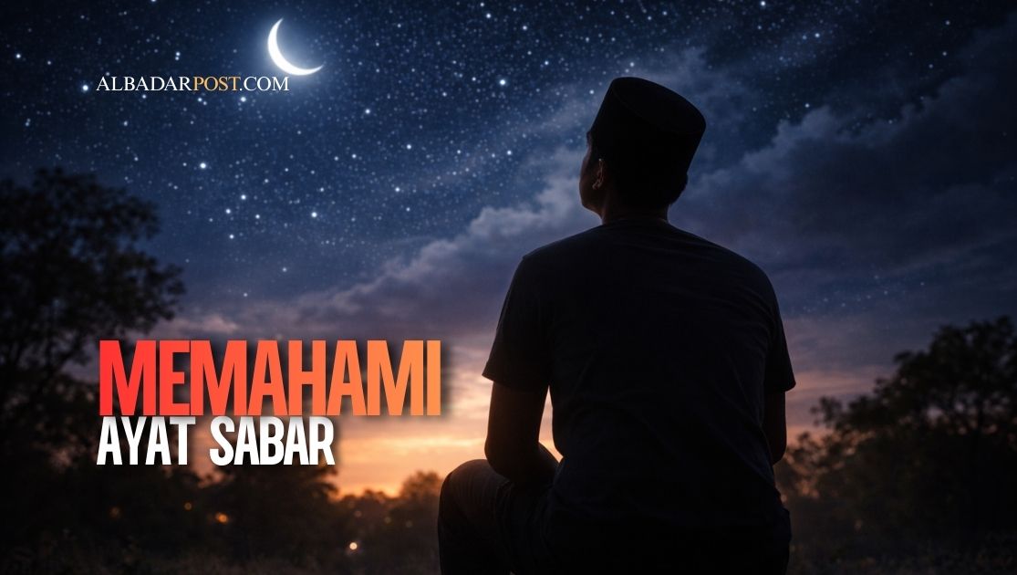 Ilustrasi seseorang menatap langit dengan tenang sebagai simbol memahami makna ayat tentang kesabaran dalam Al-Qur'an.