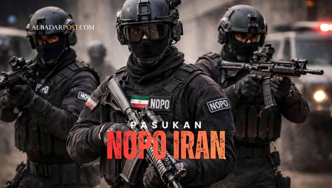 Pasukan NOPO Iran unit elite bersenjata lengkap yang bertugas menjaga pemimpin negara dalam operasi keamanan khusus.
