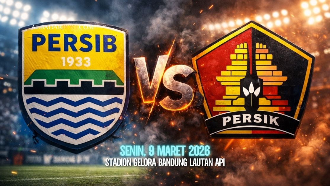 Persib Bandung vs Persik Kediri Liga 1 Indonesia di Stadion Gelora Bandung Lautan Api dengan statistik performa kedua tim.
