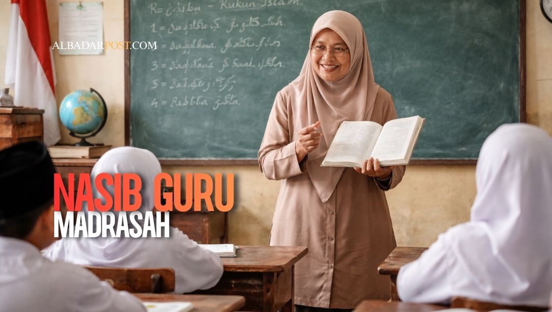 Ilustrasi guru madrasah swasta mengajar di kelas terkait polemik guru madrasah PPPK 2026 yang terbentur aturan UU ASN.