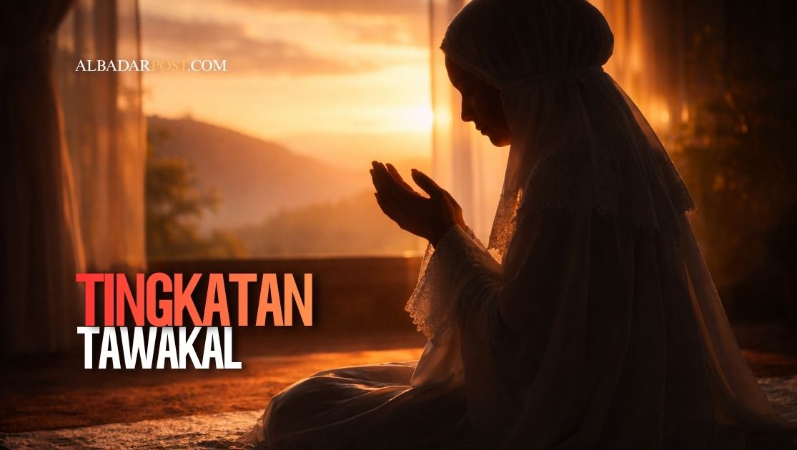 ilustrasi muslim berdoa menunjukkan tingkatan tawakal dalam kehidupan sehari-hari