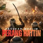 Ilustrasi Perang Hattin dengan pasukan Salahuddin Al-Ayyubi menghadapi tentara Salib di padang tanduk Hattin