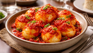 telur balado estetik warna merah menggoda