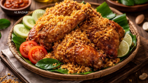 Ayam kremes eksklusif renyah dengan kremesan tipis berserat dan tampilan menggoda ala restoran premium