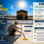 Ilustrasi fenomena Matahari tepat di atas Ka'bah untuk kalibrasi dan pengecekan arah kiblat di Indonesia tahun 2026.