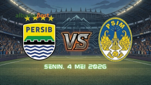 Pemain Persib Bandung menghadapi PSIM Yogyakarta di Stadion Gelora Bandung Lautan Api dalam laga penting Liga 1 2026.