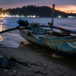 perahu terdampar Pangandaran