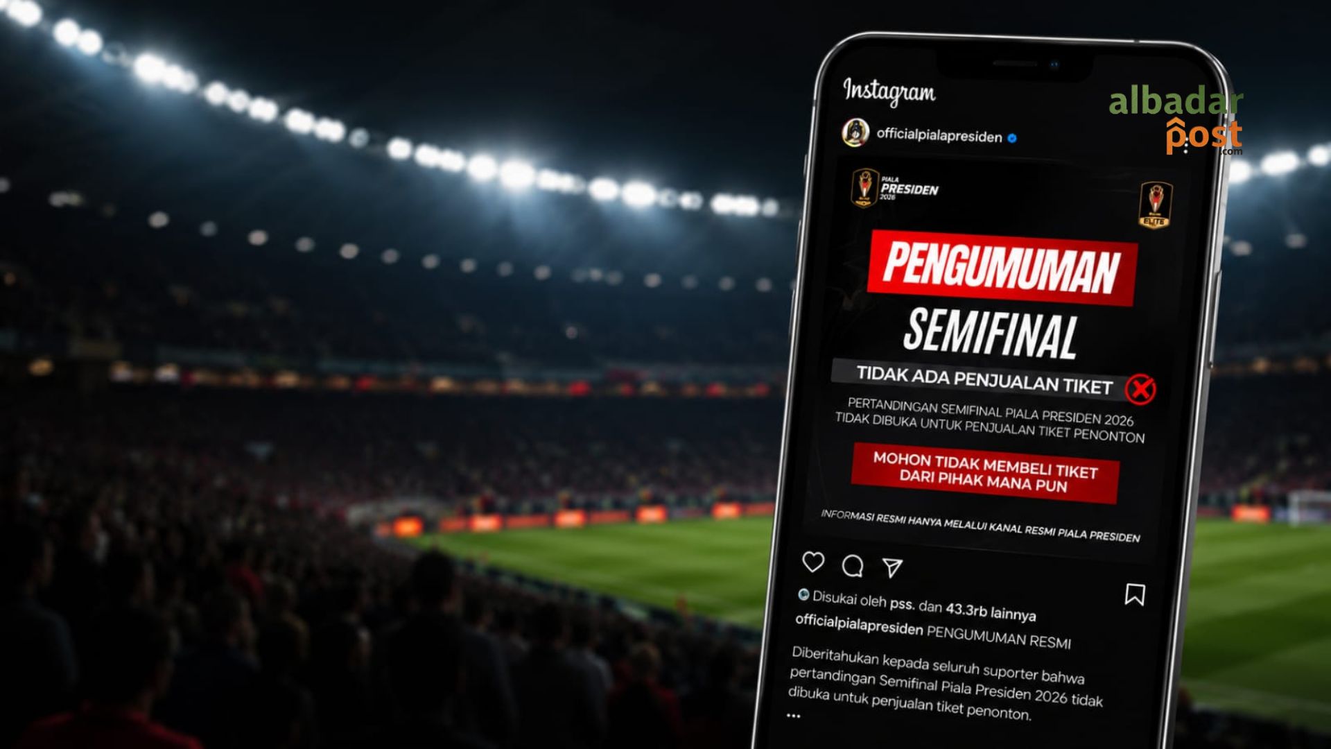 Piala Presiden tanpa penonton